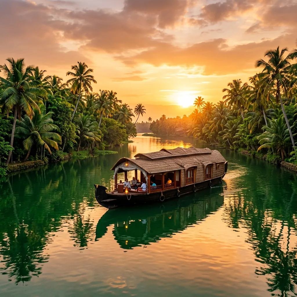 Alleppey houseboat Kerala tour package emerald green backwaters