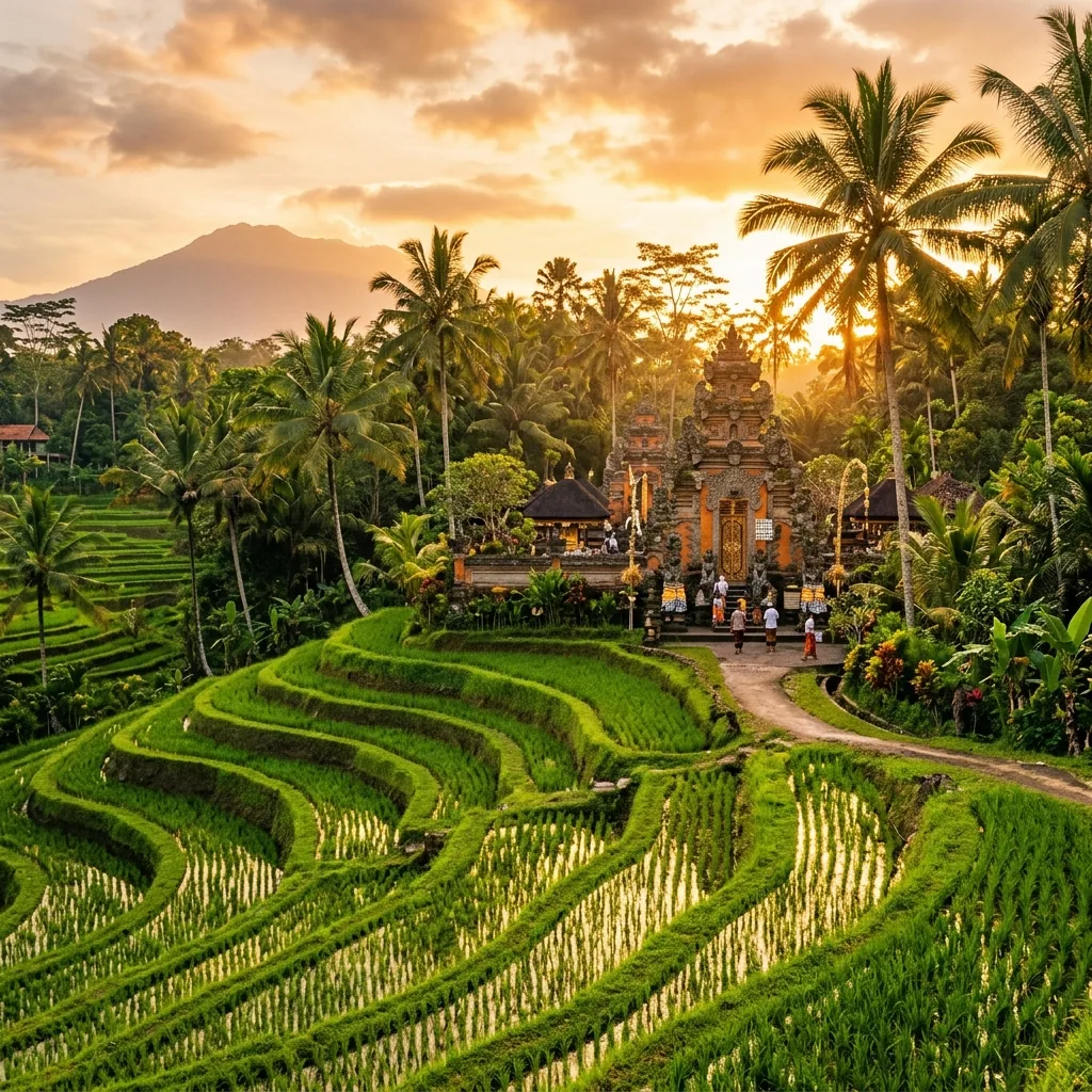 Ubud rice terraces Bali temple tour package